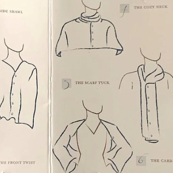 Papillon 3 in 1 bamboo knit scarf wrap cardigan button-up turquoise 254i - Picture 11 of 11